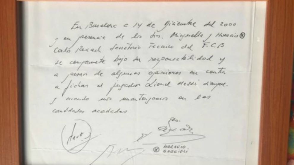 Signed napkin that secured Messi’s move to Barca sells for 5,000 at auction