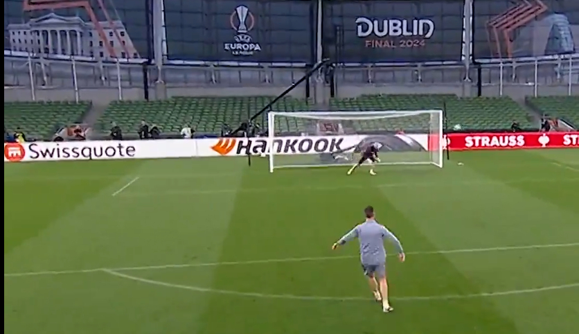 Xabi Alonso enjoying the Dublin Arena pitch