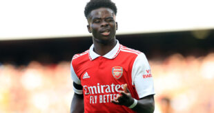 Bukayo Saka insists Arsenal aren’t frustrated the title race is out of their control