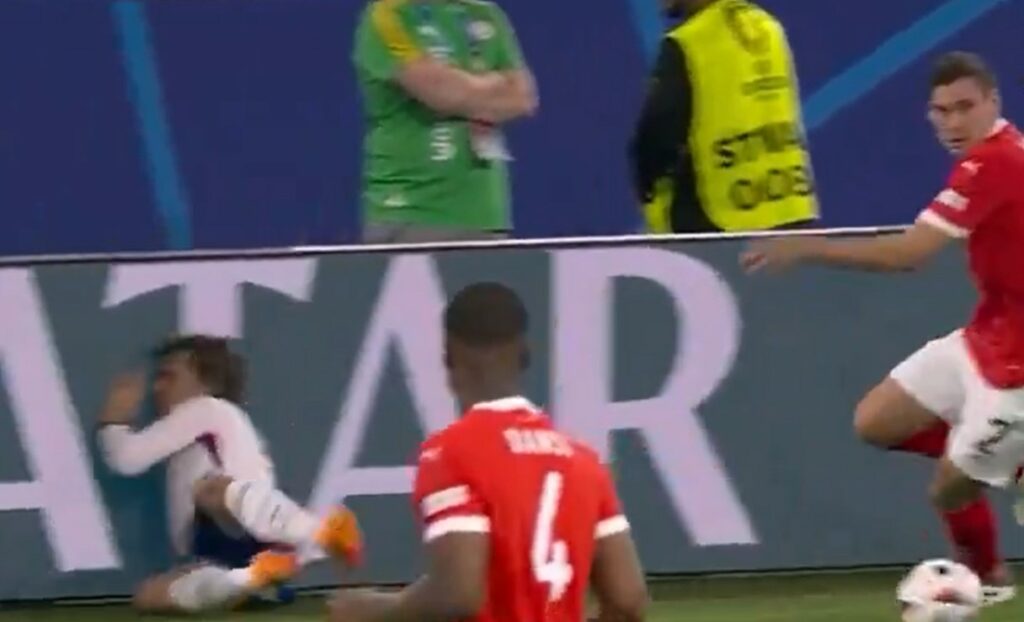 Antoine Griezmann splits head open after hitting advertising board