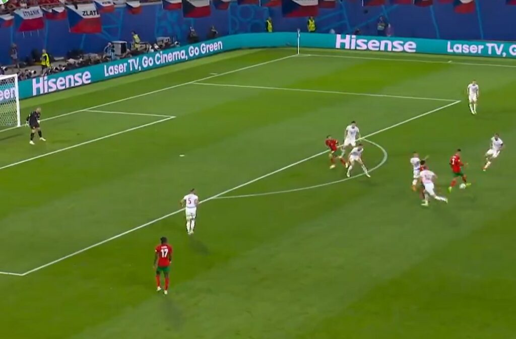 Cristiano Ronaldo comes so close to the best assist of Euro 2024