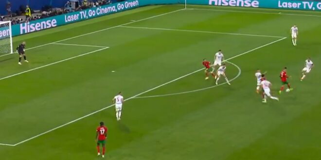 Cristiano Ronaldo comes so close to the best assist of Euro 2024