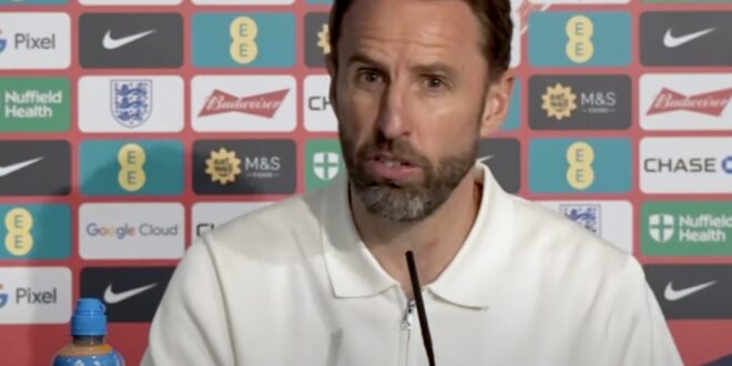 Gareth Southgate reacts to England’s win against Bosnia-Herzegovina