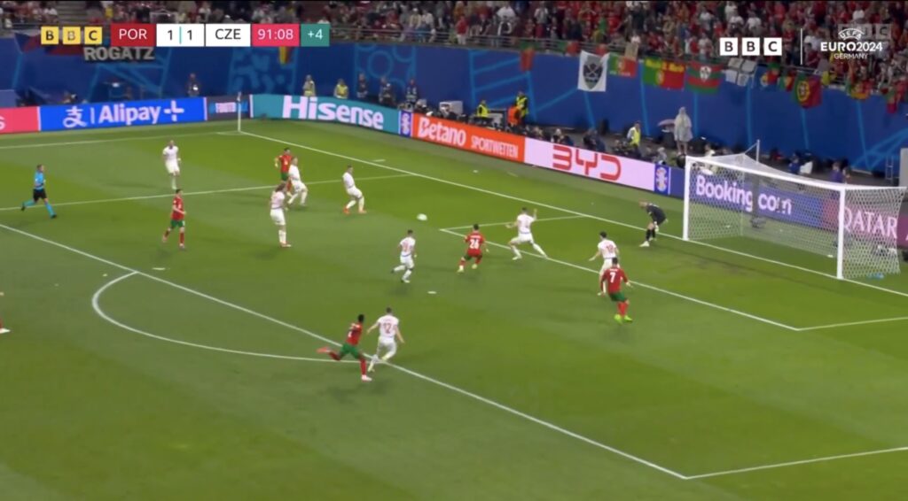 Francisco Conceicao scores inury time winner for Portugal at Euro 2024