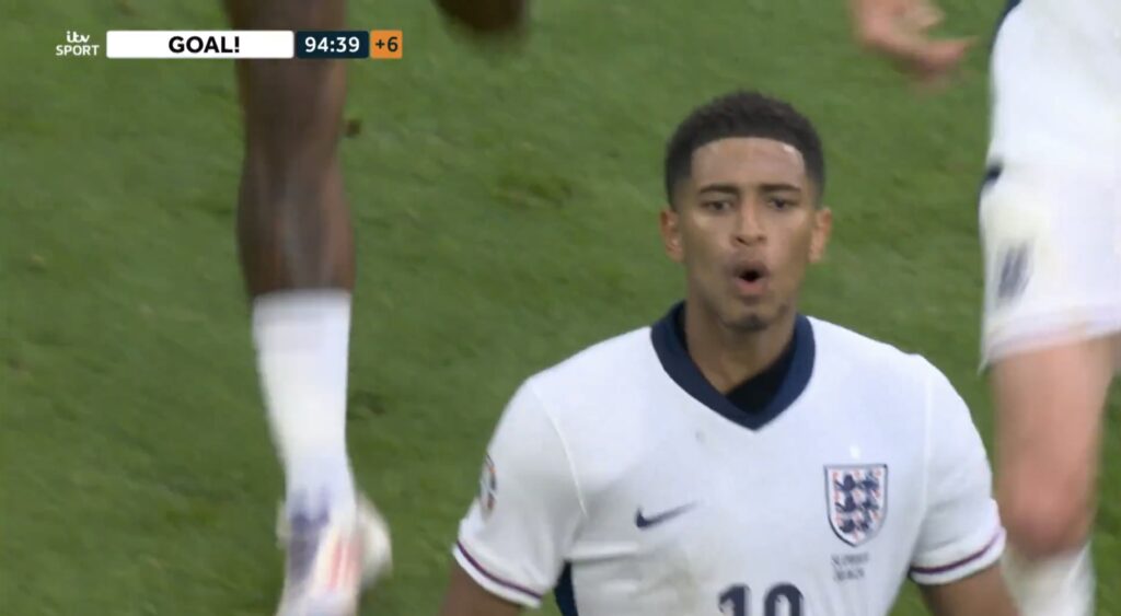 Jude Bellingham shouts two words to England fans after scoring