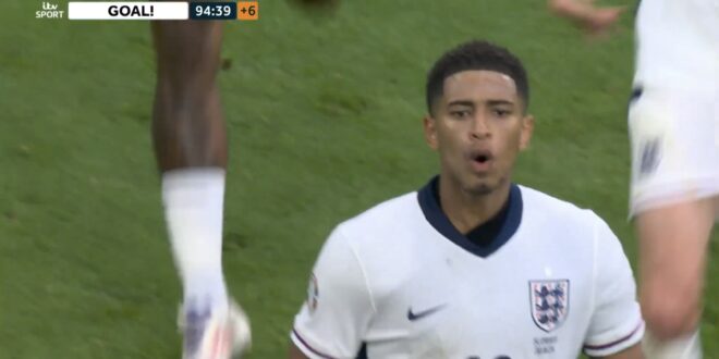 Jude Bellingham shouts two words to England fans after scoring