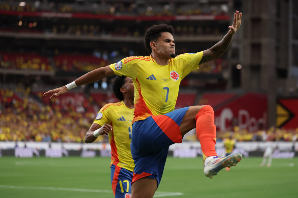 Liverpool’s Luis Diaz opens scoring for Colombia on a penalty kick