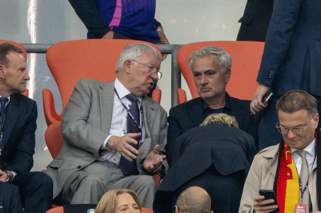 Sir Alex Ferguson and Jose Mourinho cheer on Scotland at Euro 2024