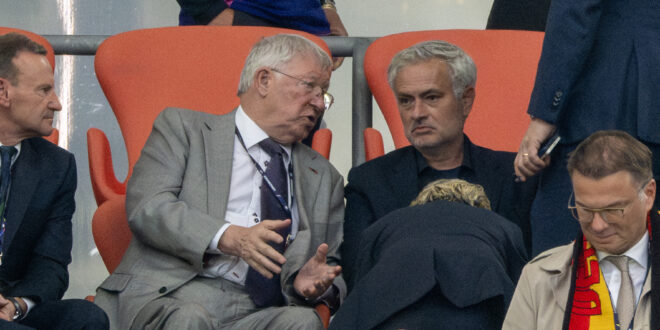 Sir Alex Ferguson and Jose Mourinho cheer on Scotland at Euro 2024