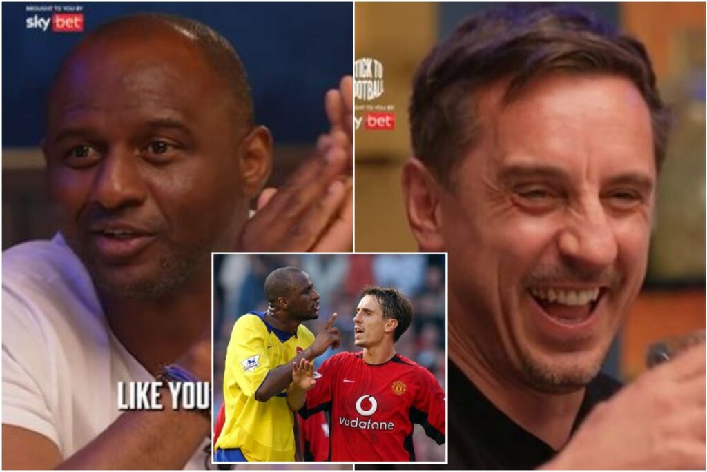 “I didn’t like you at all” – Vieira and Neville revisit that famous Arsenal-Man United rivalry