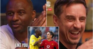 “I didn’t like you at all” – Vieira and Neville revisit that famous Arsenal-Man United rivalry