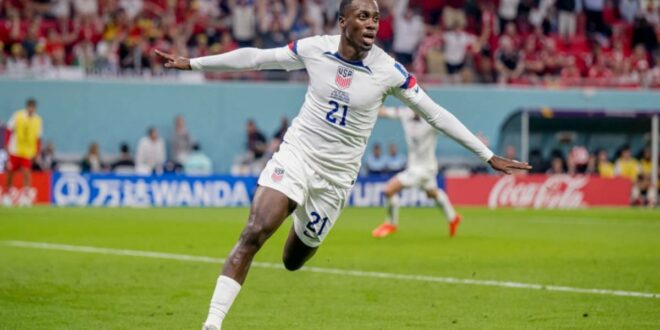 Timothy Weah apologises as his red card costs USA dearly