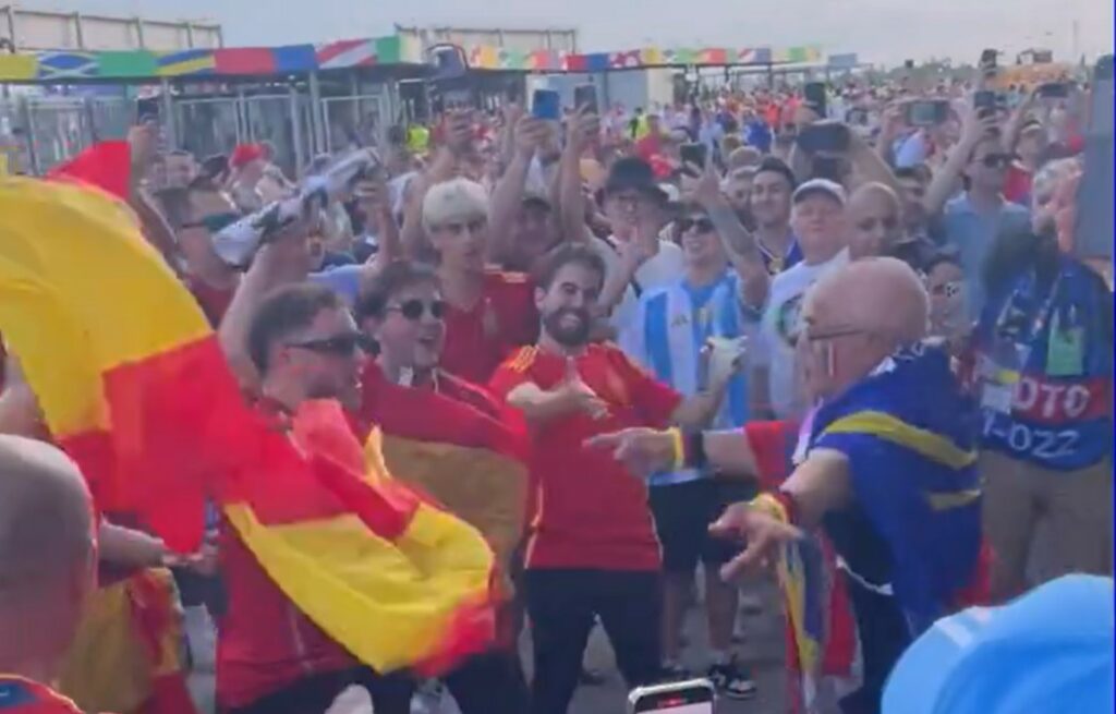 Beauty of football seen as Spain and France fans chant together