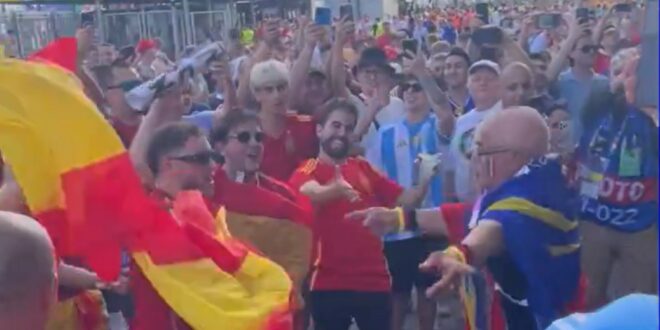 Beauty of football seen as Spain and France fans chant together