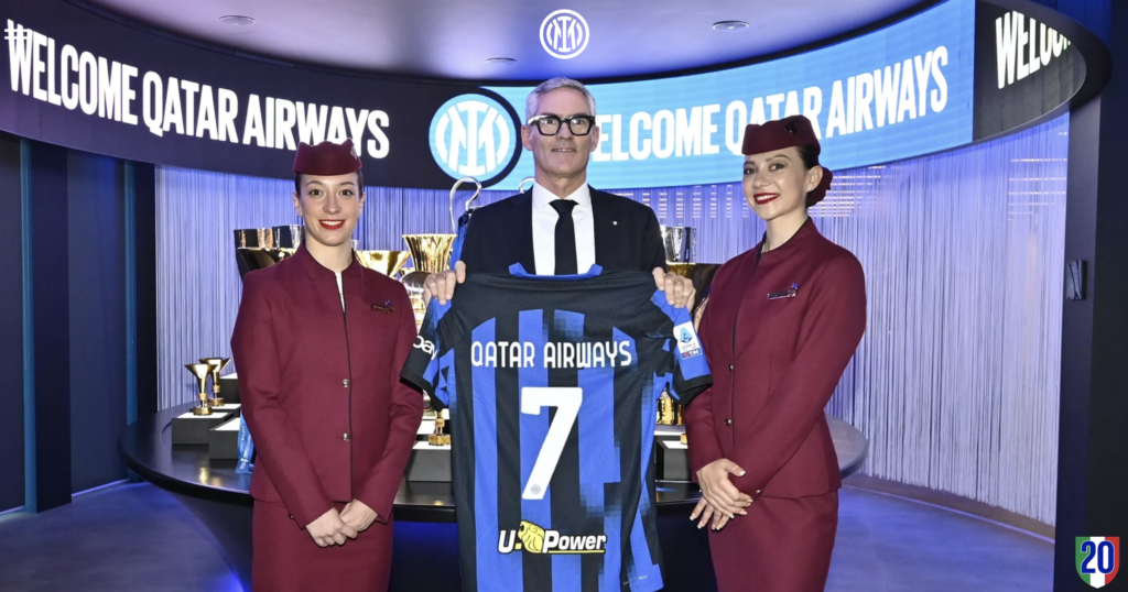 Inter sponsorships flying as Qatar Airways upgrade to training kit