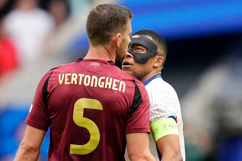 Kylian Mbappe ran over to Jan Vertonghen after his own goal