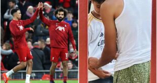 Liverpool star spotted signing Real Madrid shirt amid transfer links with Spanish giants