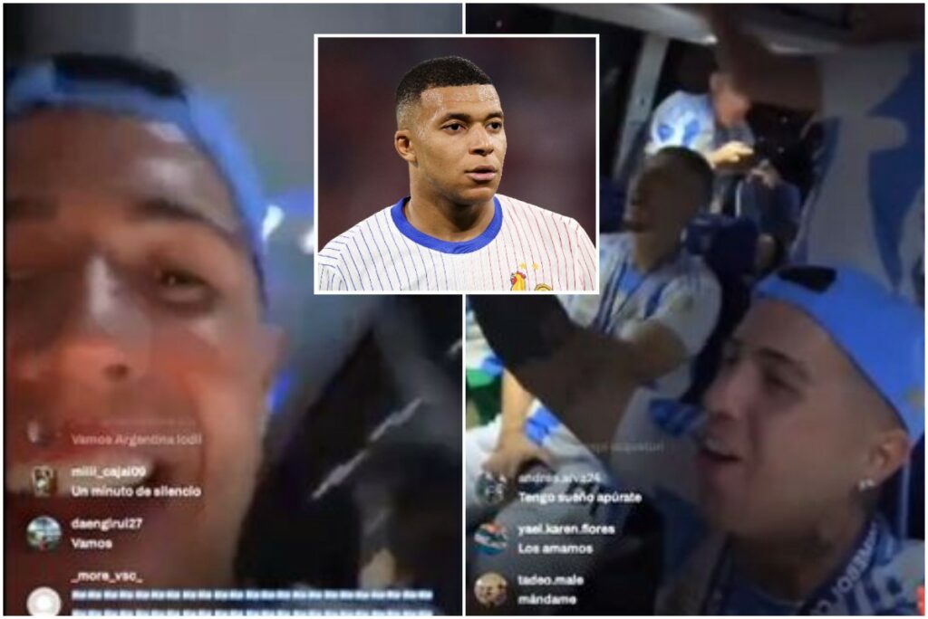 Argentina players with racist chant about Kylian Mbappe