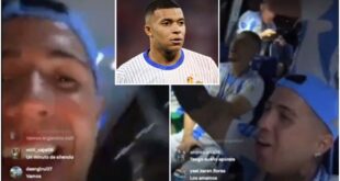 Argentina players with racist chant about Kylian Mbappe