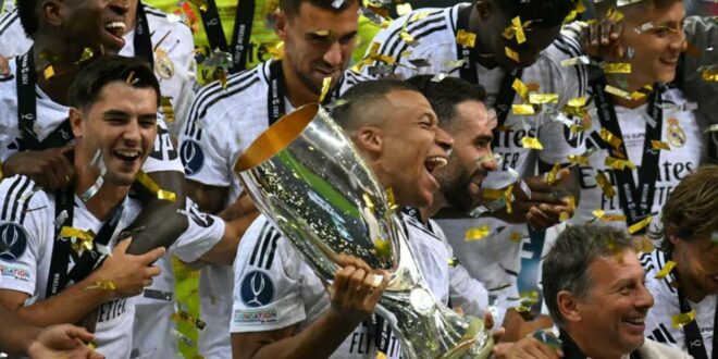 Mbappe Scores On Debut As Real Madrid Claims UEFA Super Cup