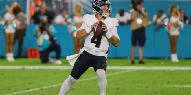 Is Taylor Heinicke a player the Falcons are willing to trade after drafting a QB in 2024?