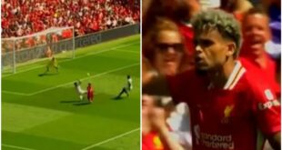 Luis Diaz goal vs Sevilla: Liverpool star fires in powerful effort to give Arne Slot dream Anfield debut