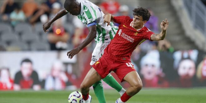 Liverpool’s Stefan Bajcetic being chased by three La Liga clubs