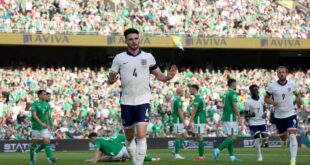 Declan Rice scores for England against former team Ireland