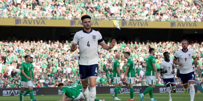 Declan Rice scores for England against former team Ireland