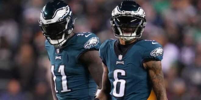 A.J. Brown (hamstring) and DeVonta Smith (concussion) are likely out for the Eagles in Week 4