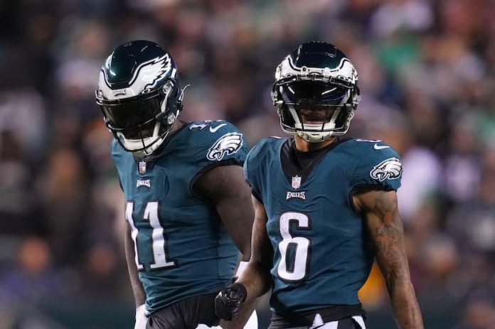 A.J. Brown (hamstring) and DeVonta Smith (concussion) are likely out for the Eagles in Week 4