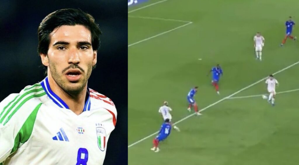 Tonali produces moment of magic as Italy shock France – Watch stunning assist here