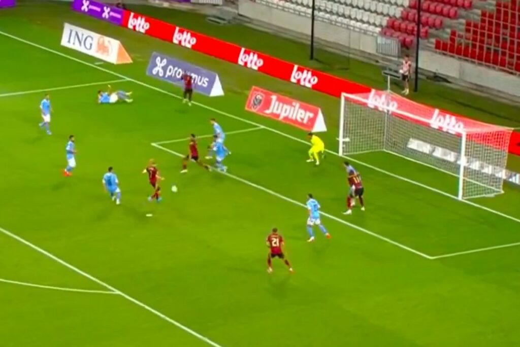 Man City’s Kevin De Bruyne nearly breaks net for Belgium’s opener