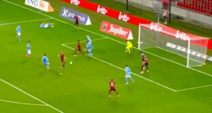 Man City’s Kevin De Bruyne nearly breaks net for Belgium’s opener