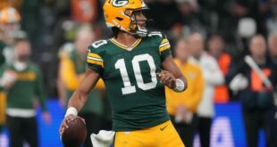 Green Bay’s Jordan Love (knee) has a chance to start in Week 3 vs. the Titans