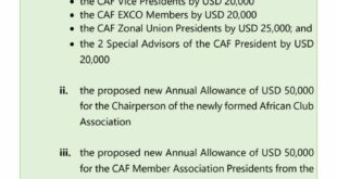 CAF to reward its senior politicos with k increases, adding 0k to annual wage bill