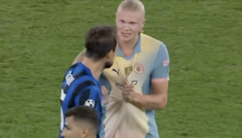 Erling Haaland issued x-rated response to Inter star’s post match request