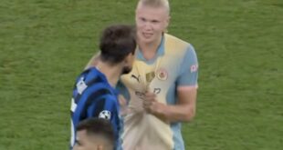 Erling Haaland issued x-rated response to Inter star’s post match request