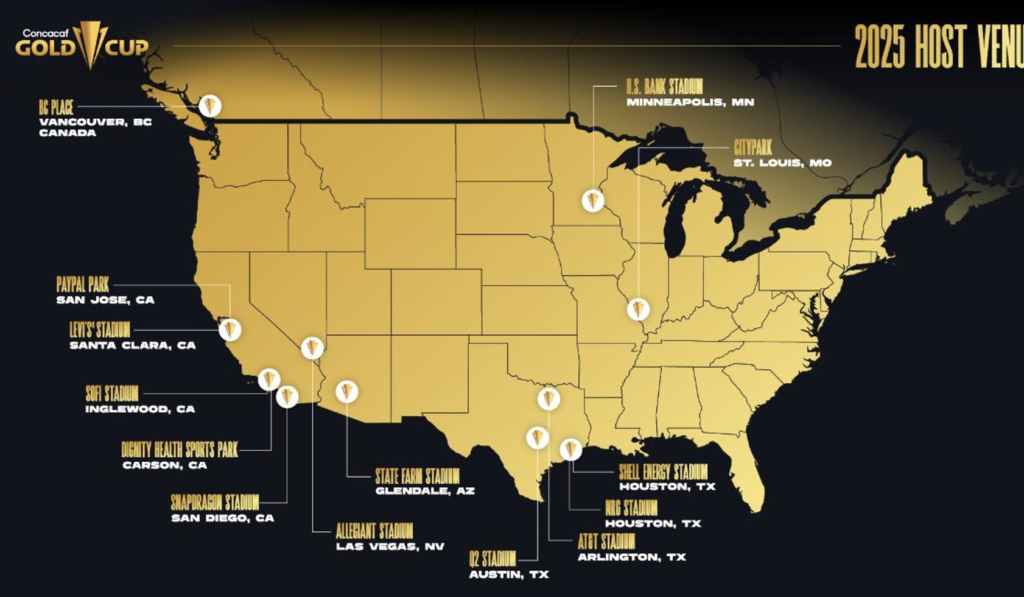 Concacaf names 14 stadiums in 11 cities for 2025 Gold Cup