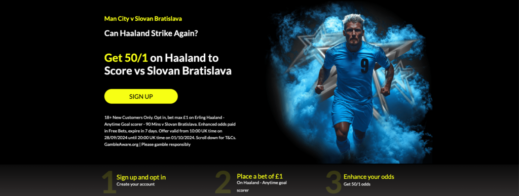 Parimatch Welcome Offer – Get 50/1 on Haaland To Score vs Slovan Bratislava