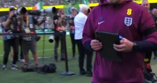 Watch: England interim manager Lee Carsley’s awkward dugout blunder before match against Ireland