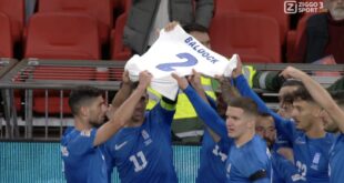 Greece players honour George Baldock with shirt tribute after England goal